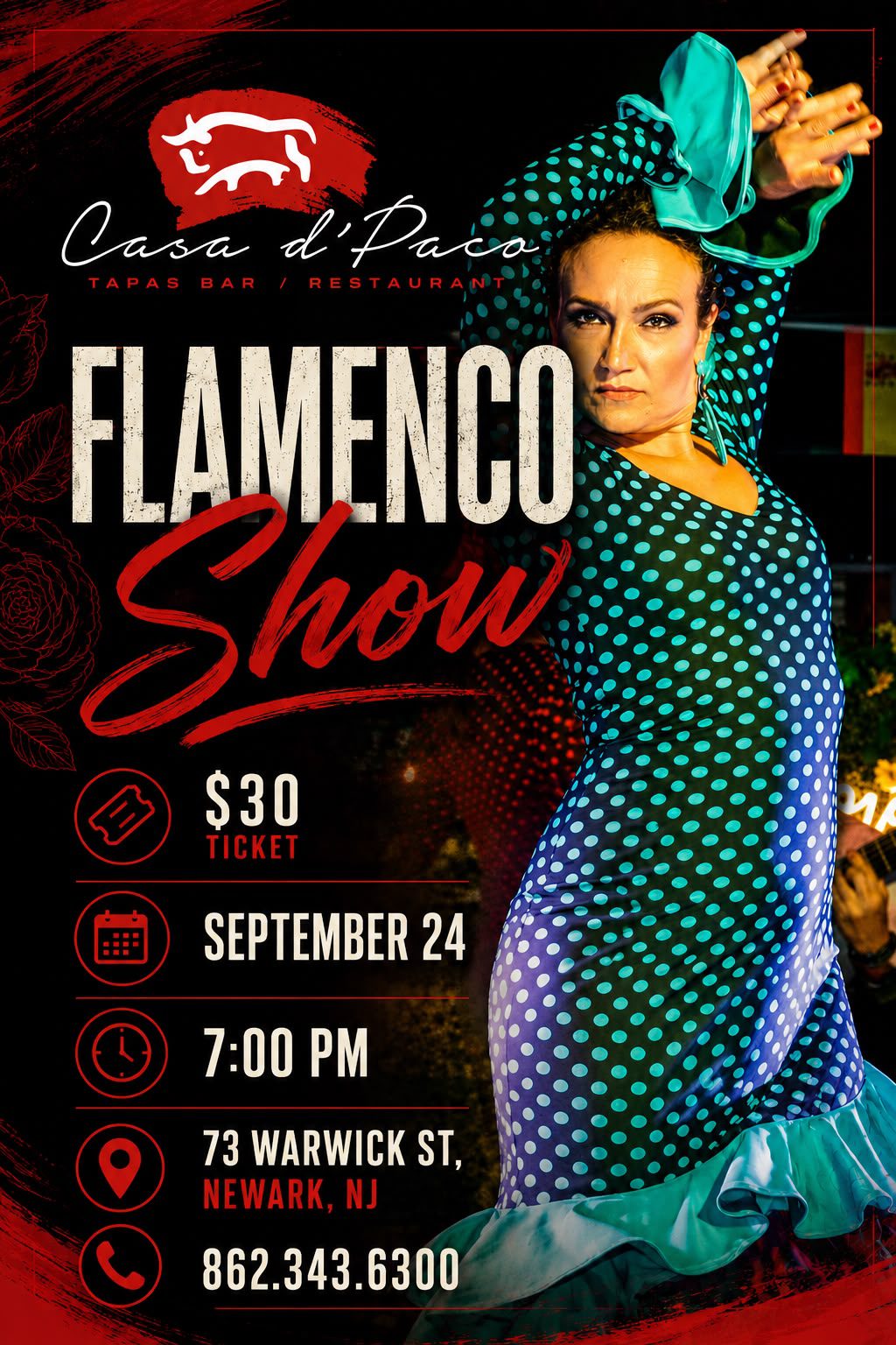 Flamenco Show at Casa d'Paco – September 24, 2026 at 7:00 PM, $30 tickets